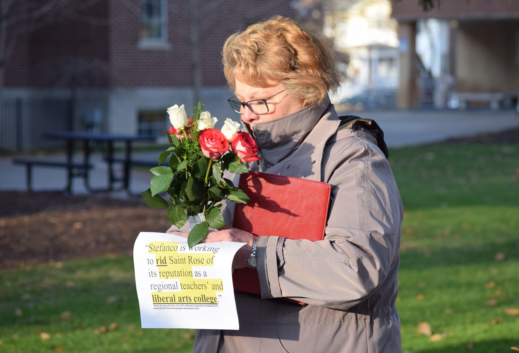 Kathleen Crowley, professor of psychology, was the main faculty member to head the silent vigil